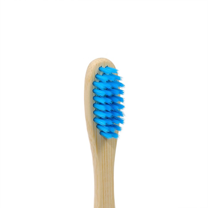 Зубная щетка бамбуковая мягкая, в коробке, синяя