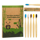 Зубная щетка бамбуковая мягкая, 5 штук, микс цветов - фото 291893629