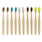 Зубная щетка бамбуковая жесткая, 10 штук, микс цветов - Фото 3
