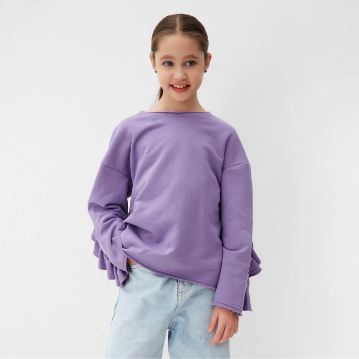 Свитшот для девочки MINAKU: Casual Collection KIDS, цвет сиреневый, рост 116 см - фото 1907968147