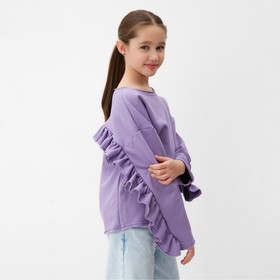Свитшот для девочки MINAKU: Casual Collection KIDS, цвет сиреневый, рост 128 см