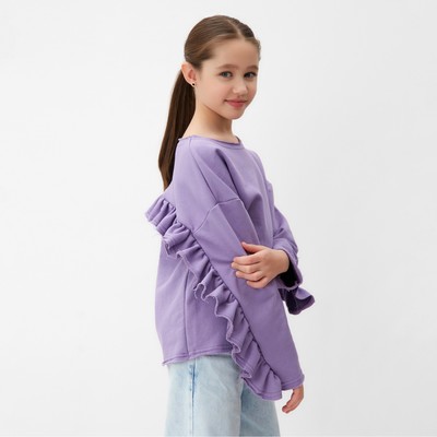 Свитшот для девочки MINAKU: Casual Collection KIDS, цвет сиреневый, рост 134 см