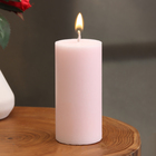 Свеча-цилиндр гладкая, 5х10 см, светло-розовая, 6 ч - фото 9977778