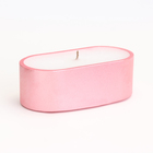 Свеча в овальном подсвечнике из гипса,9,5х4,7х3см,розовый - Фото 2