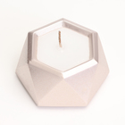 Свеча "Шестиугольник. Мрамор" в подсвечнике из гипса малый,7х3,5см,шампань - Фото 3
