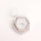 Свеча "Шестиугольник. Мрамор" в подсвечнике из гипса малый,7х3,5см,шампань - Фото 4