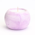 Свеча "Шар" в подсвечнике из гипса гладкий, 9,5х6,5см, мрамор с фиолетовыми полосками - Фото 2