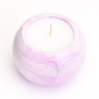Свеча "Шар" в подсвечнике из гипса гладкий, 9,5х6,5см, мрамор с фиолетовыми полосками - Фото 3