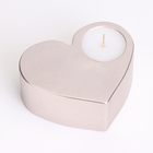 Свеча "Сердце большое. Мрамор" в подсвечнике из гипса,10,5х9х4,5см,шампань - Фото 3