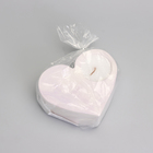 Свеча "Сердце большое. Мрамор" в подсвечнике из гипса,10,5х9х4,5см,мрамор с фиолетовыми пол - Фото 4
