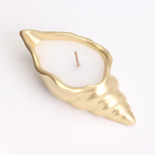 Свеча "Ракушка" в подсвечнике из гипса малая, 11,5х5,5х3,5 см, золото - Фото 4