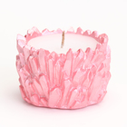 Свеча "Кристаллы" в подсвечнике из гипса,6х4см, розовый - Фото 2