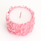 Свеча "Кристаллы" в подсвечнике из гипса,6х4см, розовый - Фото 3