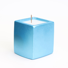 Свеча "Квадрат" в подсвечнике из гипса,5х6см,голубой - Фото 2