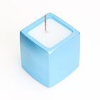 Свеча "Квадрат" в подсвечнике из гипса,5х6см,голубой - Фото 3