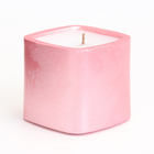 Свеча "Квадрат. Мрамор" в подсвечнике из гипса малый,5х4,5 см,розовый - Фото 2