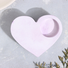 Подсвечник "Сердце большое. Мрамор" из гипса,10,5х9х4,5см,мрамор с фиолетовыми полосками - Фото 3