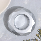 Подсвечник "Полноторие" из гипса с гранями большой, 10,5х3см,серебро - фото 23422872