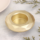 Подсвечник "Полноторие" из гипса с гранями большой, 10,5х3см,золото (комплект 2 шт) - фото 23422874