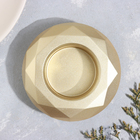 Подсвечник "Полноторие" из гипса с гранями большой, 10,5х3см,золото (комплект 2 шт) - фото 23422875