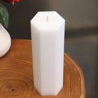 Свеча-призма гладкая, 5,5х15 см, белая - фото 23510160