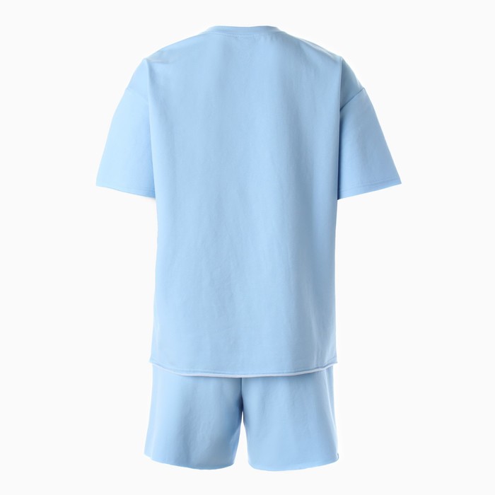 Комплект (футболка, шорты) женский MINAKU: Casual Collection цвет голубой, р-р 50
