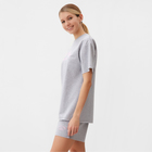 Комплект женский (футболка, шорты) MINAKU: SPORTY & STYLISH, светло-серый, размер 44 - фото 23655320