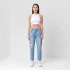 Джинсы женские мом MIST: Denim, размер (32) 50, голубые - Фото 7