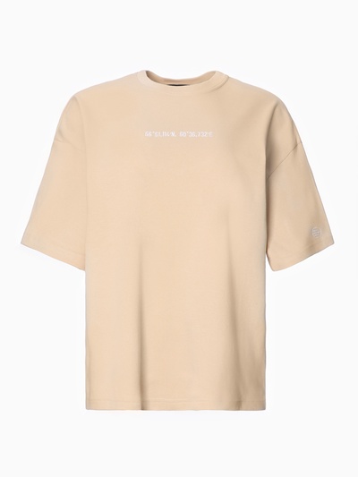Футболка женская MIST Coordinates, размер 42-44 (S-M), бежевая