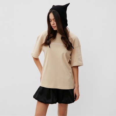 Футболка женская MIST Coordinates, размер L-XL, бежевая