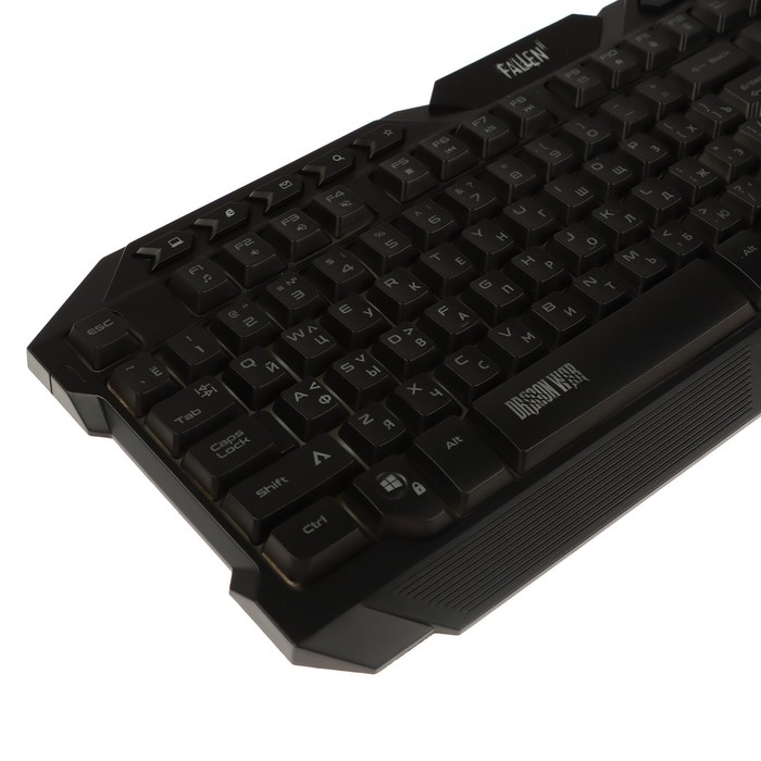 Клавиатура Qumo Fallen 2 K56, игровая, проводная,мембранная, 114 клавиш, USB, подсв, чёрная - фото 51502557