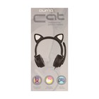 Наушники Qumo Game Cat Black, игровые, микрофон, USB+3.5 мм, 2м, чёрные - фото 8927100
