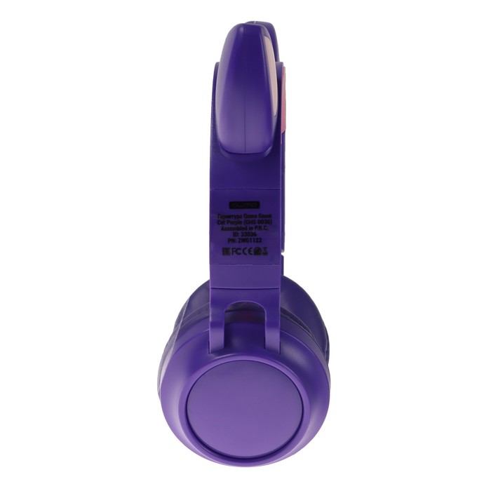 Наушники Qumo Game Cat Purple, игровые, микрофон, USB+3.5 мм, 2м, фиолетовые - фото 51502581