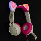 Наушники Qumo Game Cat White, игровые, микрофон, USB+3.5 мм, 2м, бело/розовые - Фото 2