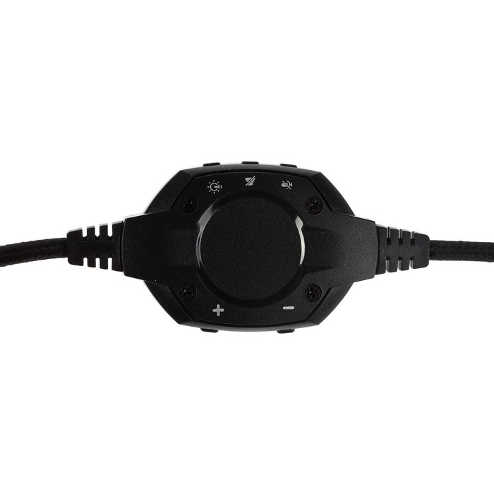 Наушники Qumo Olympus, игровые, микрофон, USB, 2.2м, подсветка, чёрные - фото 51502614