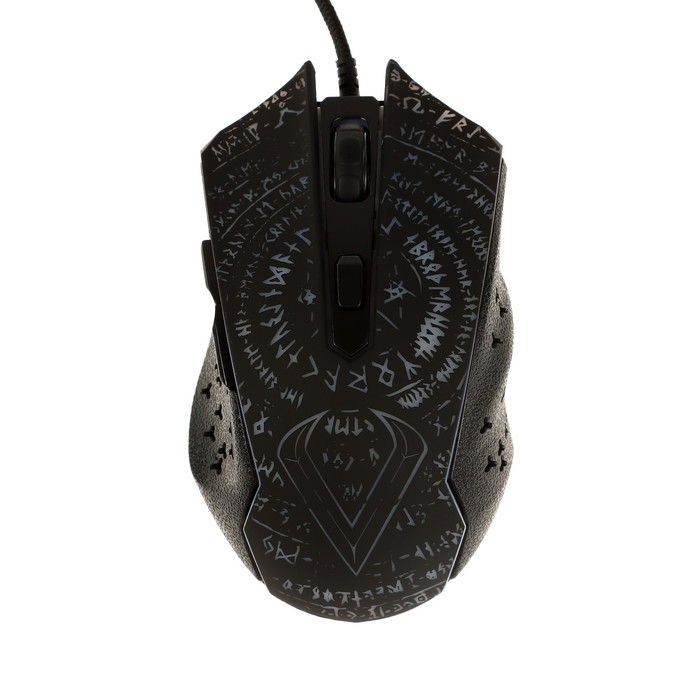 Мышь Qumo Valhalla M35, игровая, проводная, 6 кнопок, подсветка, 3200 dpi, USB, чёрная - фото 51502668