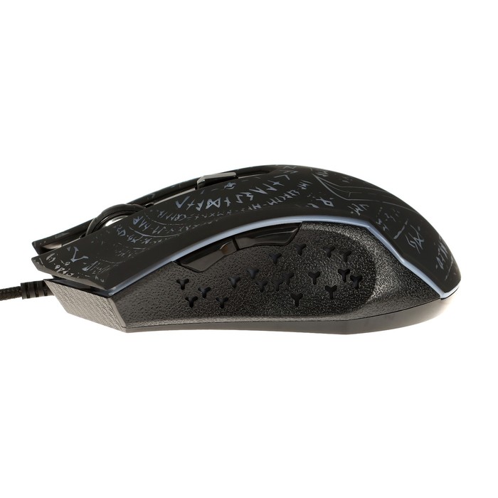 Мышь Qumo Valhalla M35, игровая, проводная, 6 кнопок, подсветка, 3200 dpi, USB, чёрная - фото 51502669