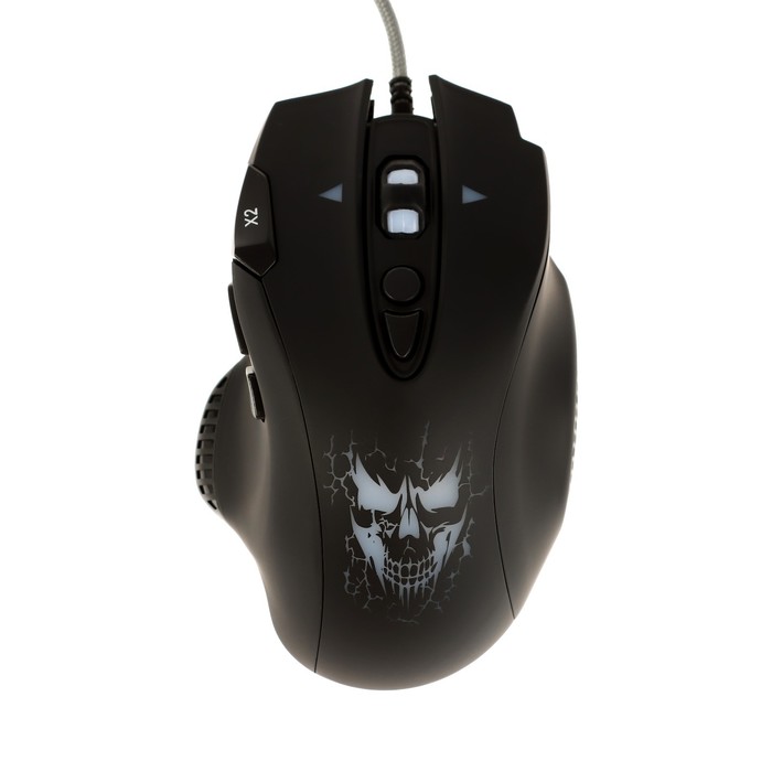Мышь Qumo Devastator M12, игровая, проводная, 8 кнопок, подсветка, 3200 dpi, USB, чёрная - фото 51502679