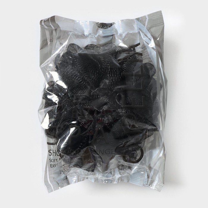 Мочалка - шар для тела CUPELLIA SPA, 50 гр, цвет чёрный - фото 1909432940