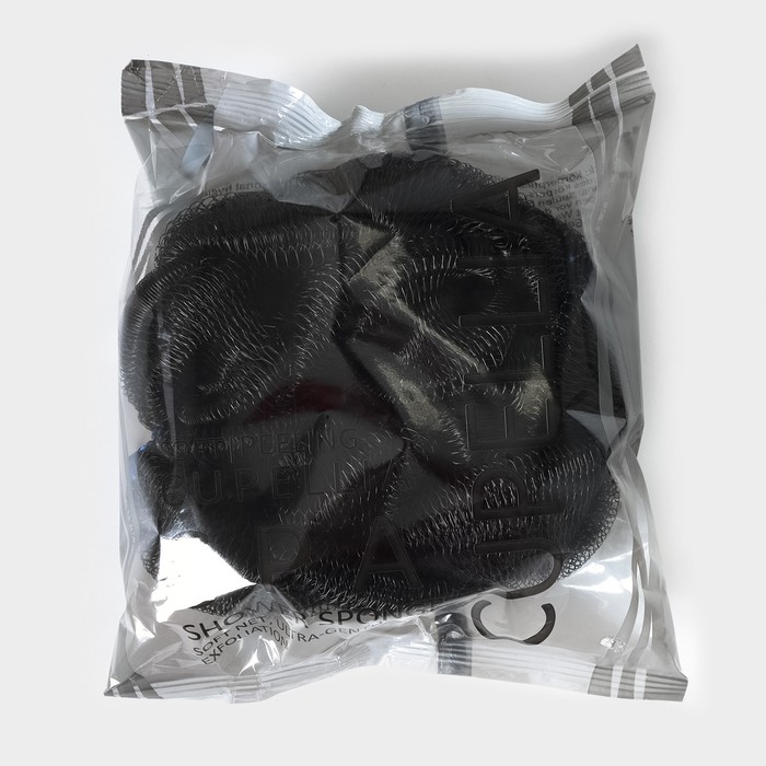 Мочалка - косичка для тела CUPELLIA SPA, 70 гр, цвет чёрный