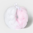 Мочалка - косичка для тела CUPELLIA SPA, 70 гр, цвет бело-розовый - фото 8565904