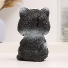 Копилка "Кот с цветком" черный, 18 см - фото 8711250