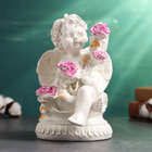 Фигура "Ангел с розами большой" 17х13х21см, перламутровый - фото 3421594