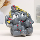 Копилка "Слониха с бантом" 20х20х20см, серая - фото 23431340