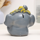 Копилка "Слониха с бантом" 20х20х20см, серая - фото 23431341
