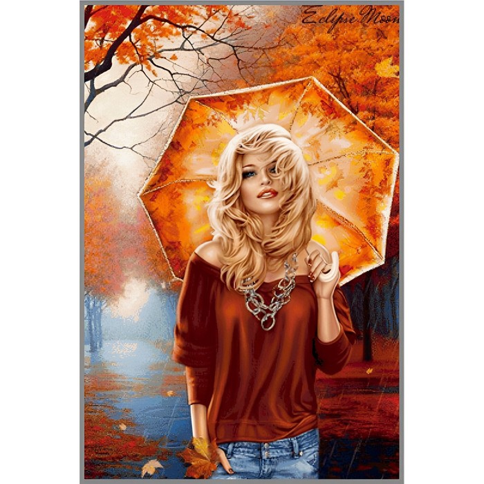Алмазная мозаика без подрамника «Осенняя прогулка» 25 × 35 см, 37 цветов - Фото 1