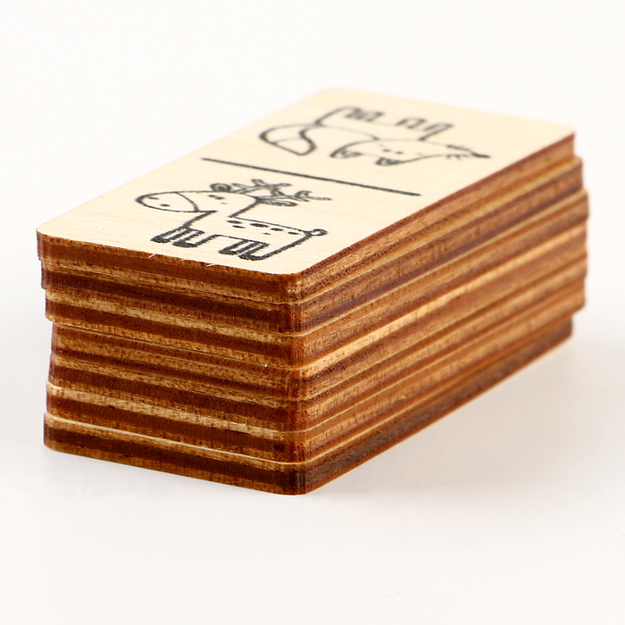 Домино деревянное «Зверята» 28 фишек 60х27 мм - фото 1909433257