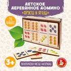 Домино деревянное «Фрукты и ягоды» 28 фишек 50х25 мм - фото 51529418