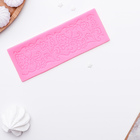 Силиконовый коврик для айсинга Доляна «Цветочная мозайка», 18×7 см, цвет розовый - Фото 3