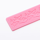 Силиконовый коврик для айсинга Доляна «Цветочный узор», 18×4 см, цвет розовый - Фото 2